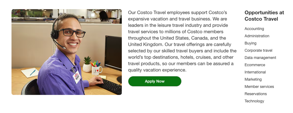 Costco Software Engineer developing travel related software